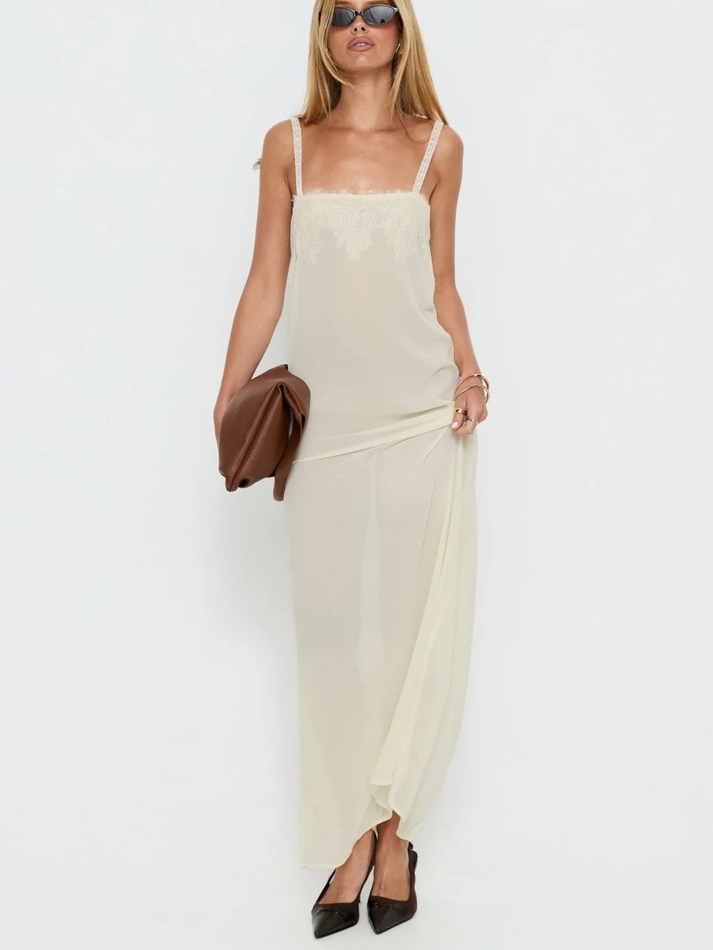 Lioness Glacial Sheer Maxi Dress Butter - Picture 3 of 7